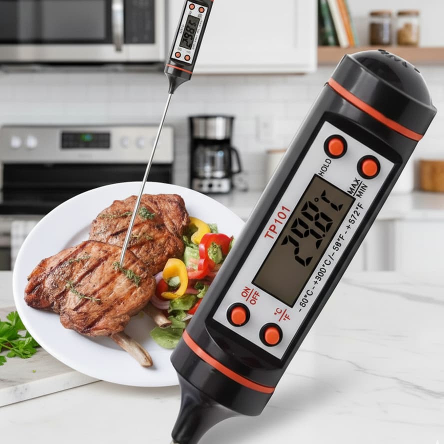 Termômetro Culinário Tipo Espeto Digital De Cozinha Bateria incluída com estojo. (cosy)