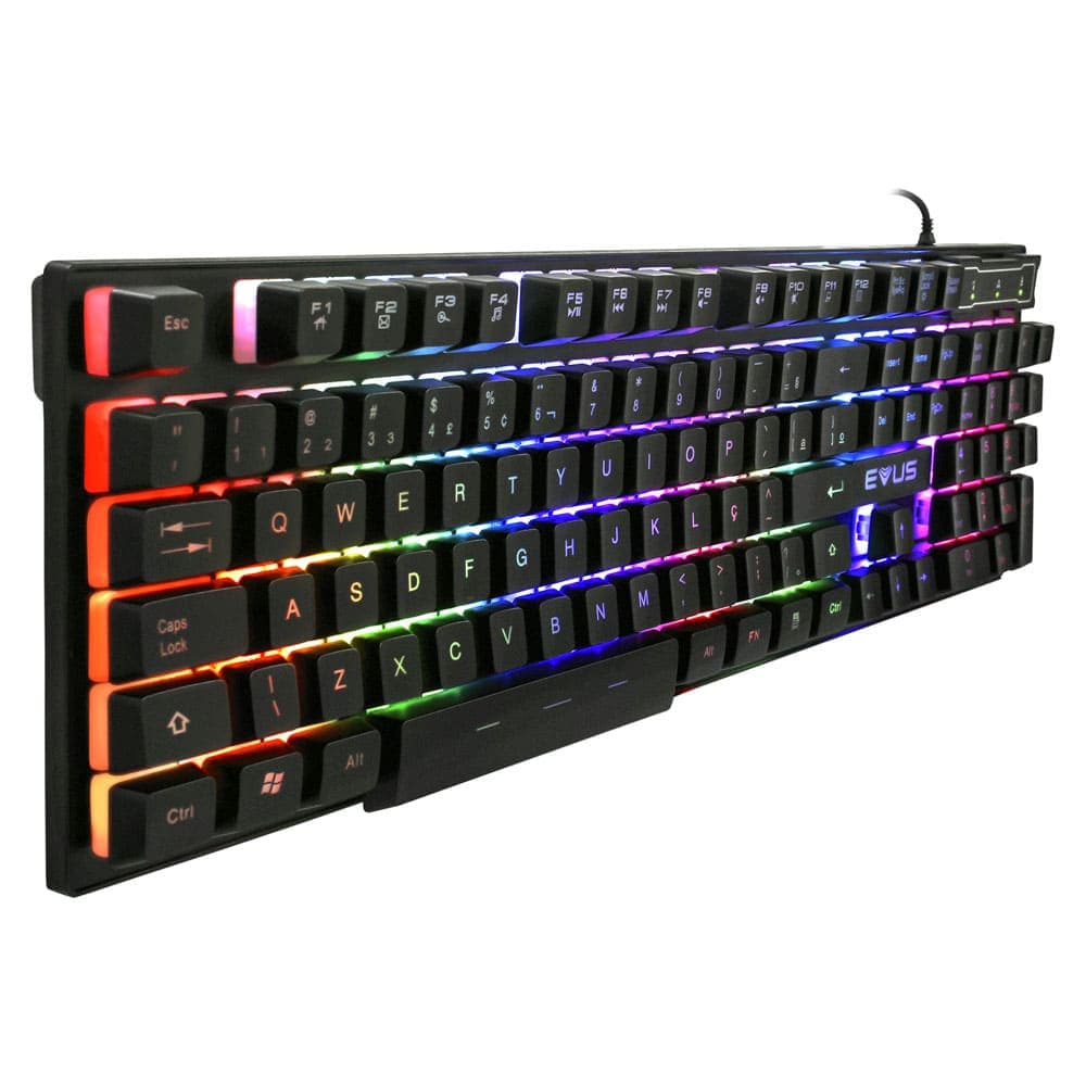 Teclado Gamer Com LED RGB Semi Mecânico ABNT2 Pc Gamer Notebook Com Fio