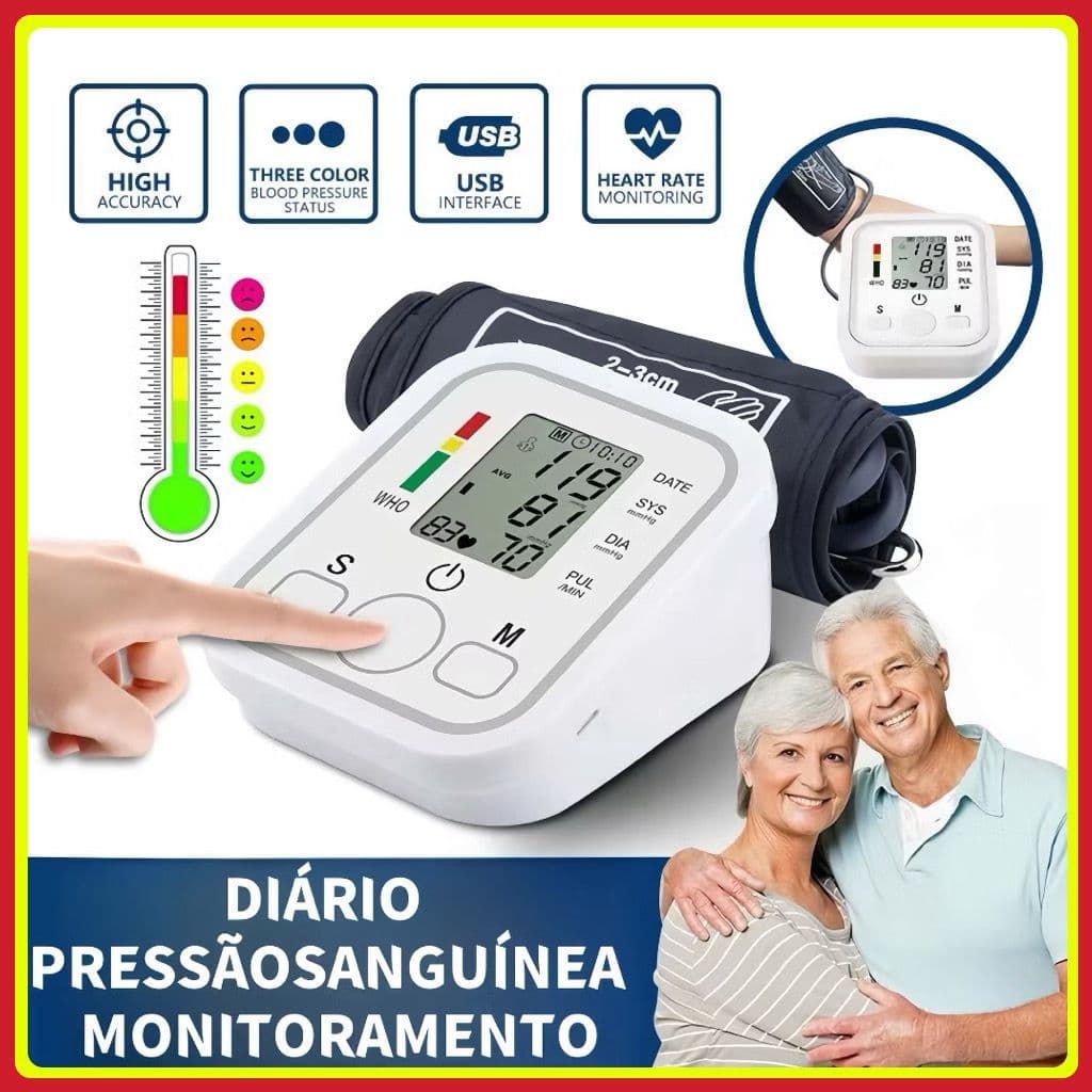 Monitor digital de pressão arterial de braço totalmente automático Aparelho Medidor De Pressão