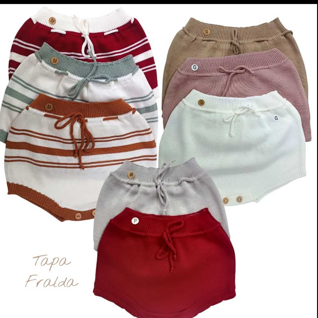 Tapa Fralda Trico Para Bebê - Shortinhos - P M e G