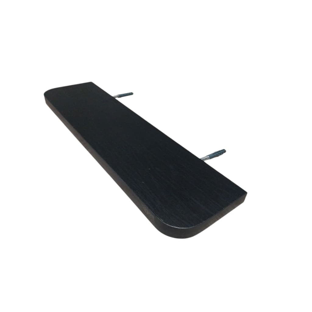 Prateleira boleada, arredondada flutuante canto boleado MDF 18mm Preto com suporte invisível salão, parede, decoração