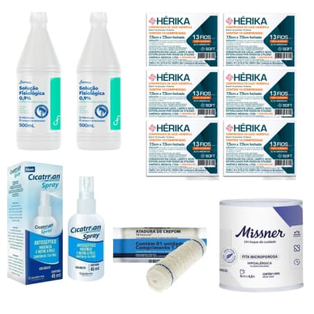 Kit Completo para Cuidados com Ferimentos Leves - Primeiro Socorros