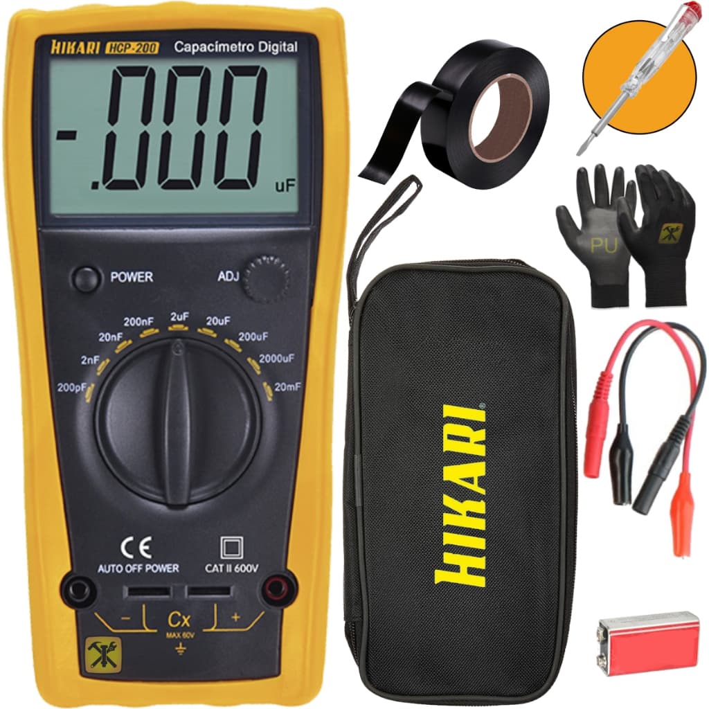 Capacímetro Digital Hcp-200 Hikari - 20.000 Microfarads 0,5%