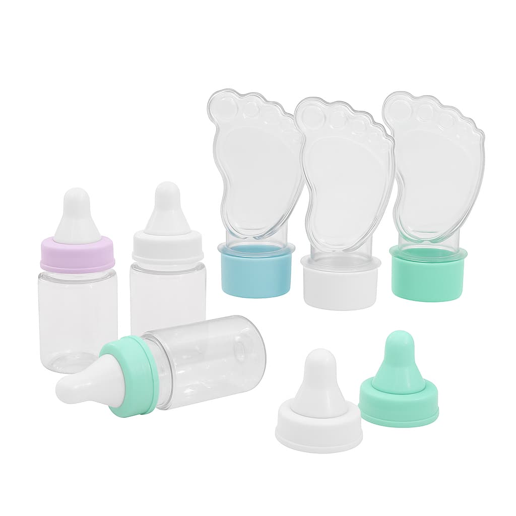 Kit 60 Lembrancinhas 30 Mamadeiras 30 Tubete Pezinho Pé Chá de Bebe Festa Chá Revelação lembrancinha
