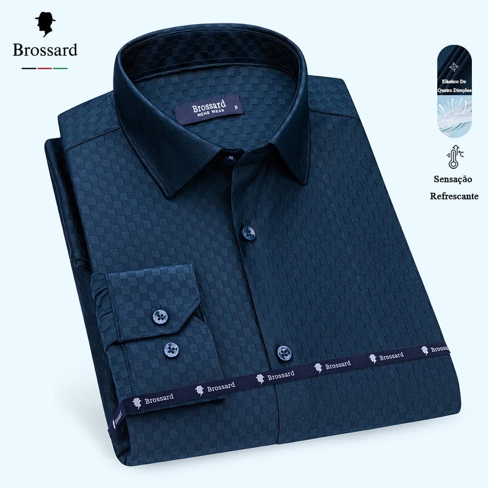 Camisa Social Masculina Slim fit Premium Não Amassa Elastano - Blusa Xadrez Roupa Adulta Elegante