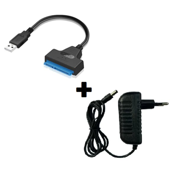 Kit cabo sata 2.0 + fonte 3a (hd 3,5 de desktop, pc) adaptador leitor de hd ssd