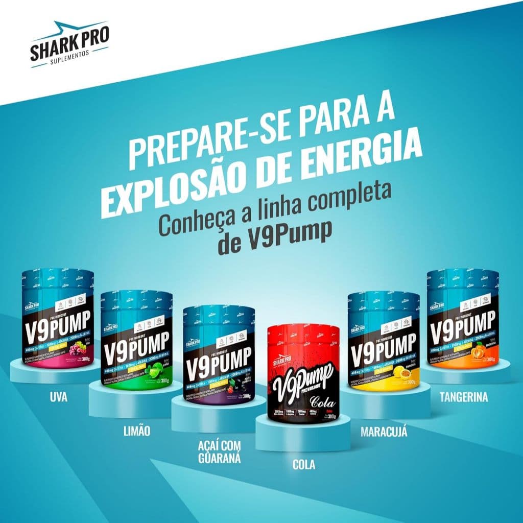 Pré Treino V9 Pump Shark Pro 300g