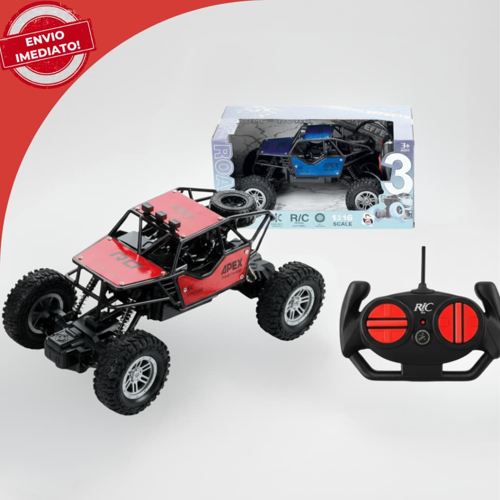 Carrinho Controle Remoto Off-Road APEX 1:16 – Suspensão Independente, Tração 4x4 e Design Radical