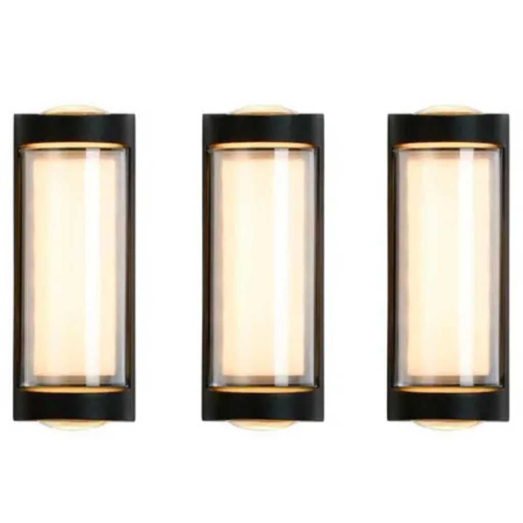 ARANDELA LED LUMINÁRIA DE PAREDE 7W BRANCO QUENTE 3000K PRETO BIVOLT - ILUMINAÇÃO - FONTE DO LED