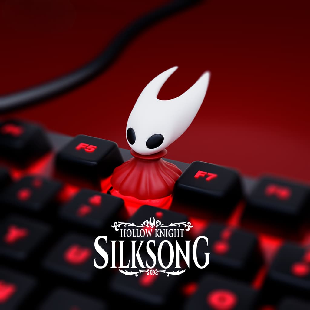 Hollow Knight Silksong Keycap 3D Inspirado em Hollow Knight Game – Tecla para Teclado Mecânico Gamer