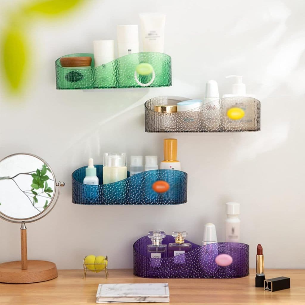 Organizador Multiuso Premium – Cesto Decorativo em Acrílico / Plástico Texturizado – Banheiro, Cozinha e Mesa