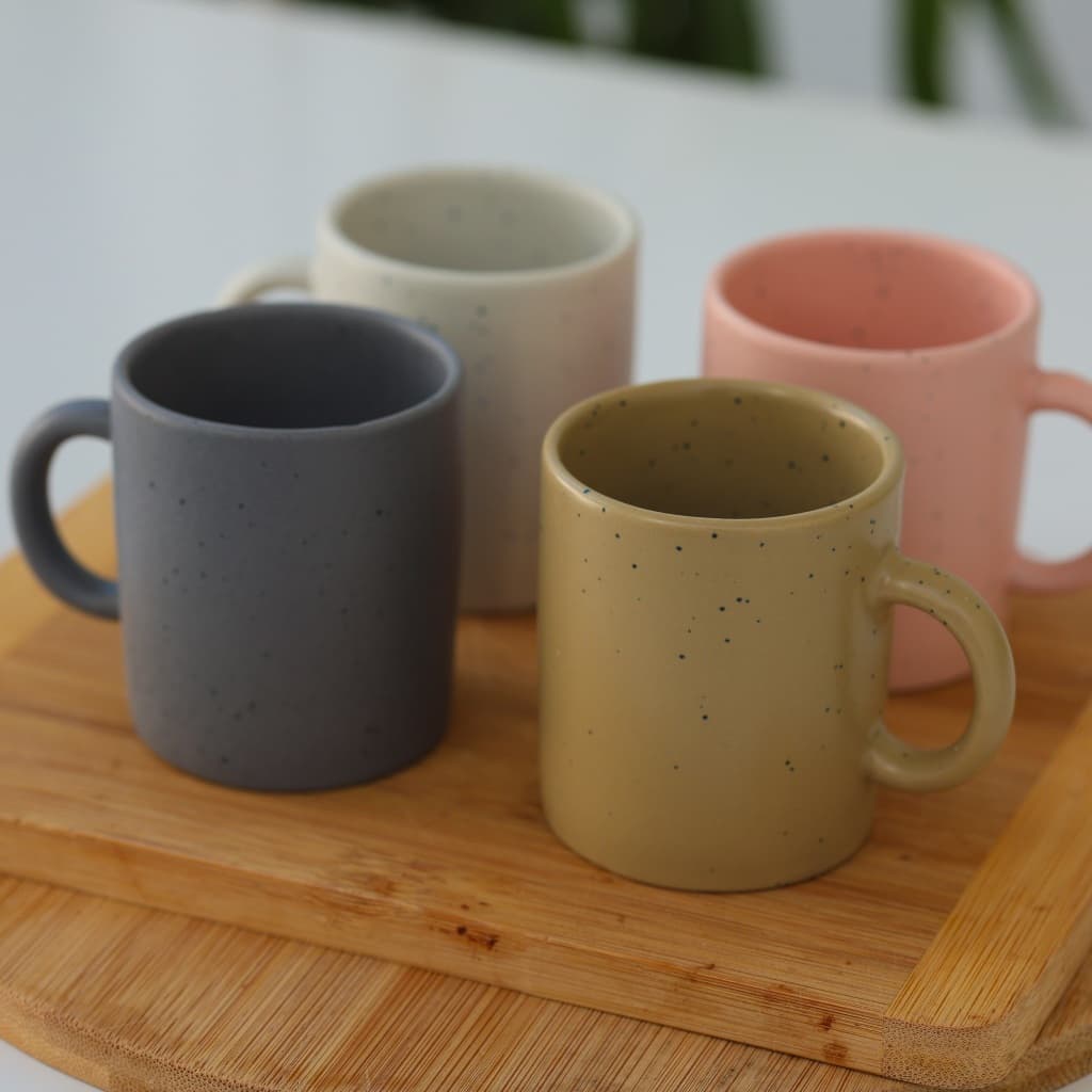 Conjunto 4 Canecas de Café - Chá Linha Orgânica 90 ml - Cerâmica