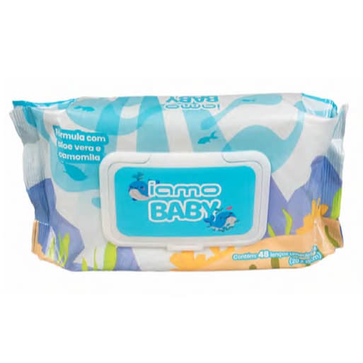 LENÇO UMEDECIDO IAMO BABY - Fórmula Ultra Suave! Aloe Vera e Camomila | Para a Pele Sensível do Bebê