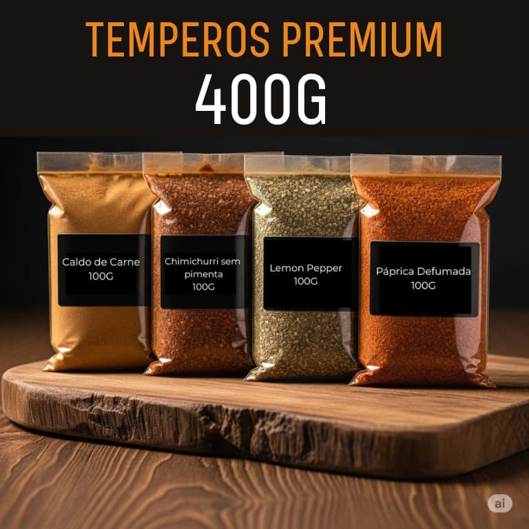 Kit 4 Temperos Premium Naturais 400G DE TEMPERO Alta Qualidade + MENOR PREÇO