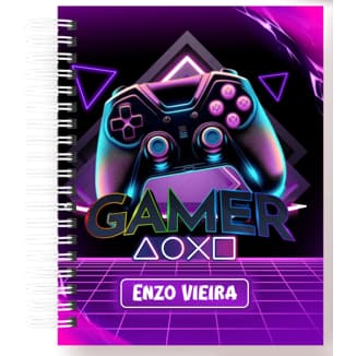 AGENDA ESCOLAR GAMER PERSONALIZADA COM NOME - AGENDA CRECHE GAMER PERSONALIZADA -