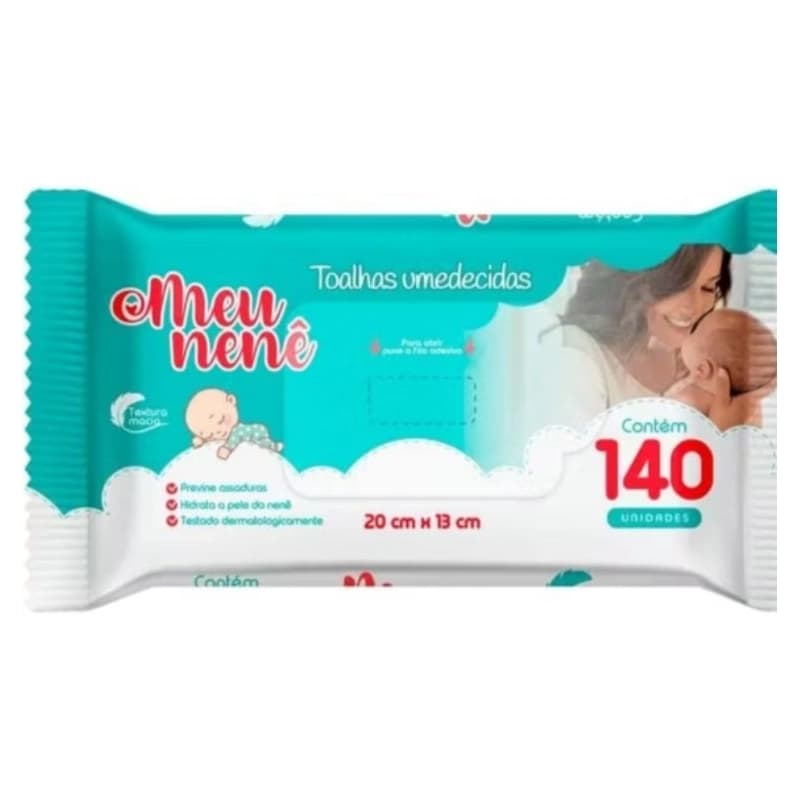 Toalha umedecido lenço umedecido meu nenê - 140 unidades