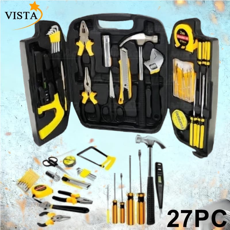Kit Jogo de Ferramentas Completo 129 Peças com Maleta | Alicates, Chaves, Bits e Soquetes  VISTA