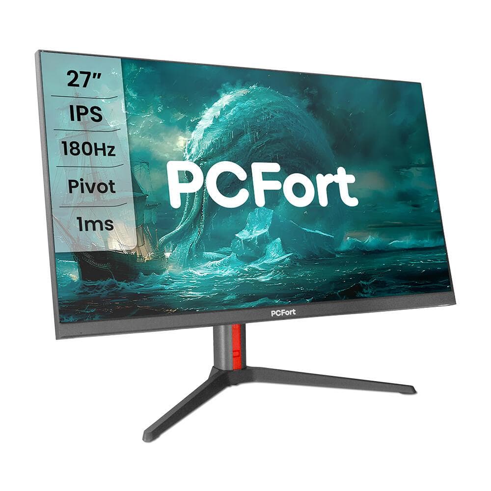 Monitor Gamer PCFort W270I180 27" IPS QHD 2K 1ms 180Hz 100% sRGB Display Port 2xHDMI Freesync/Gsync