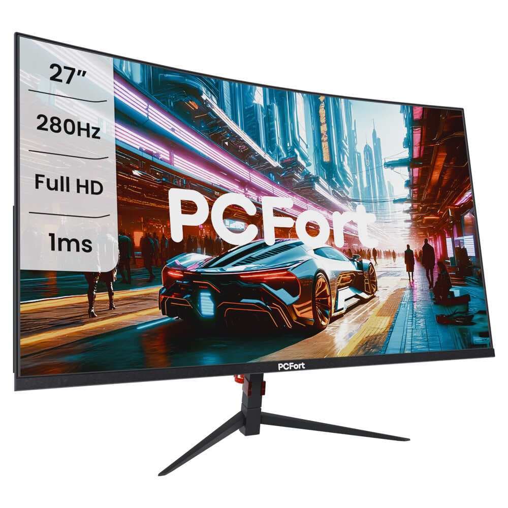 Monitor Gamer Curvo PCFort U270F 27" 1ms 280Hz LED Full HD 100% sRGB 2xHDMI 2xDisplay Port Freesync/Gsync
