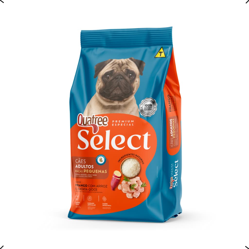 RAÇÃO QUATREE SELECT ADULTO RAÇA PEQUENA FRANGO 10KG