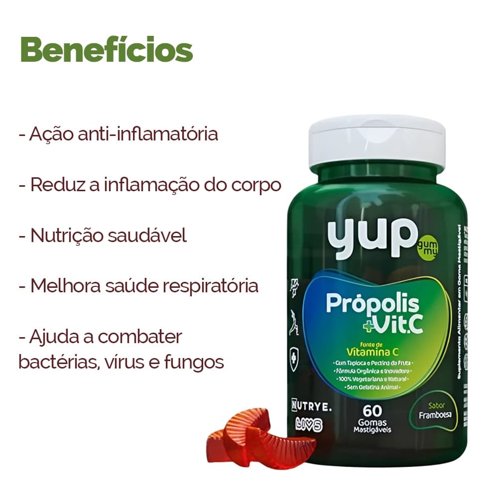 Gummies Vitamina Extrato De Propolis Com Vitamina C Goma 60
