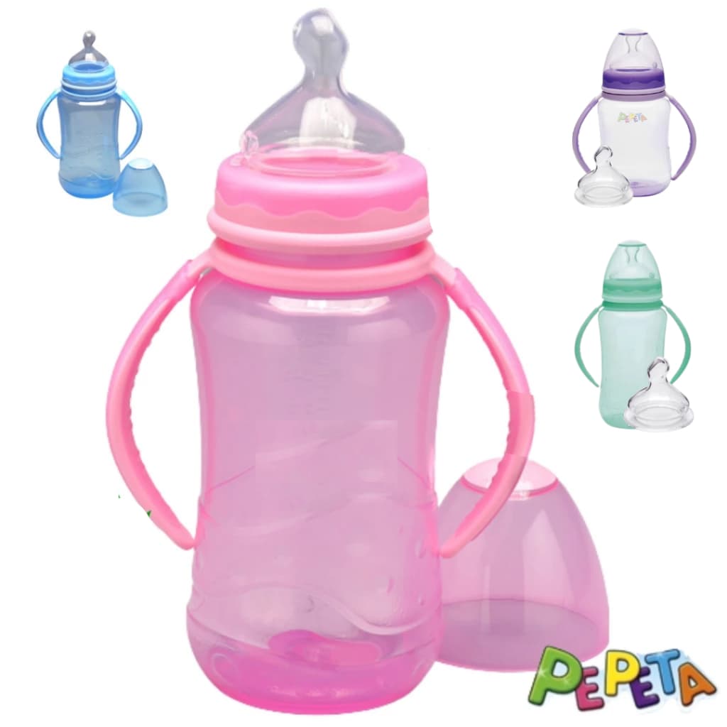 mamadeira bico ortodontico de silicone transição infantil com alça menino