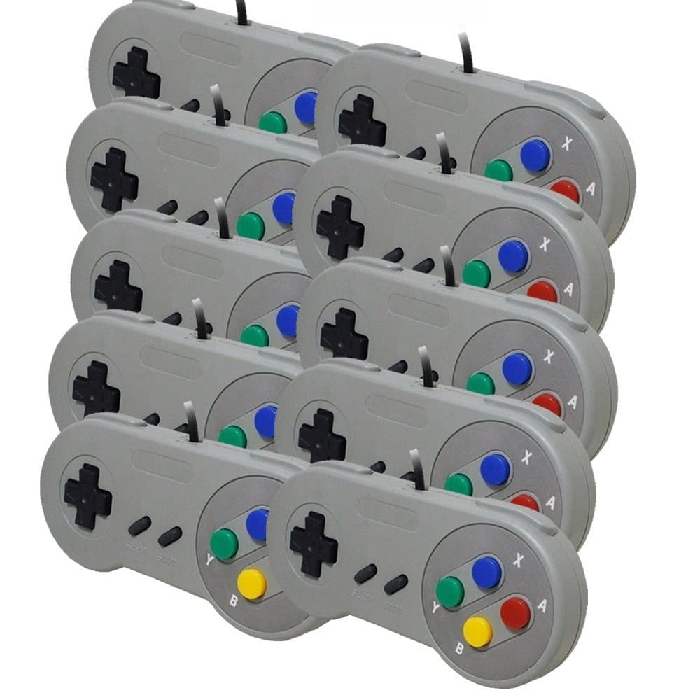 Kit 10 Controles Super Nintendo SNES Joystick Gamepad Retrô para Console Video Game