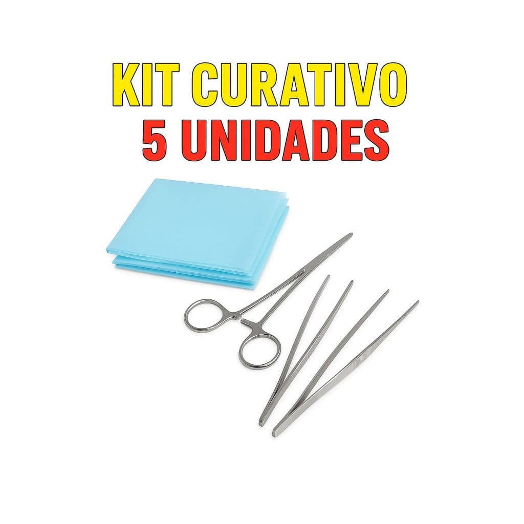 Kit Curativo Estéril Inox Profissional 5 Un Venkuri
