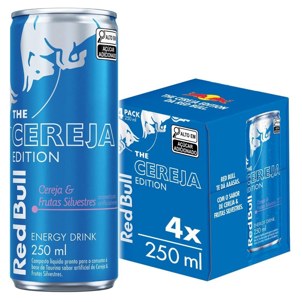 Pack de 4 latas Red Bull Energético, Cereja e Frutas Silvestres, 250ml