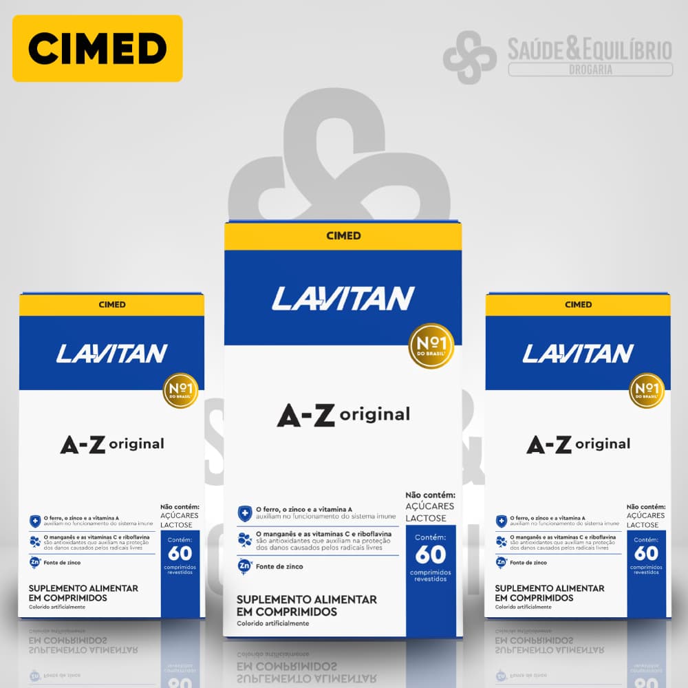 Lavitan A-Z Original Vitaminas Minerais Ferro Energia Imunidade  Bem-Estar Masculino Homem Cimed