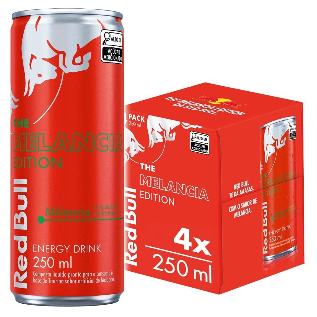 Pack de 4 latas Red Bull Energético, Melancia, 250ml