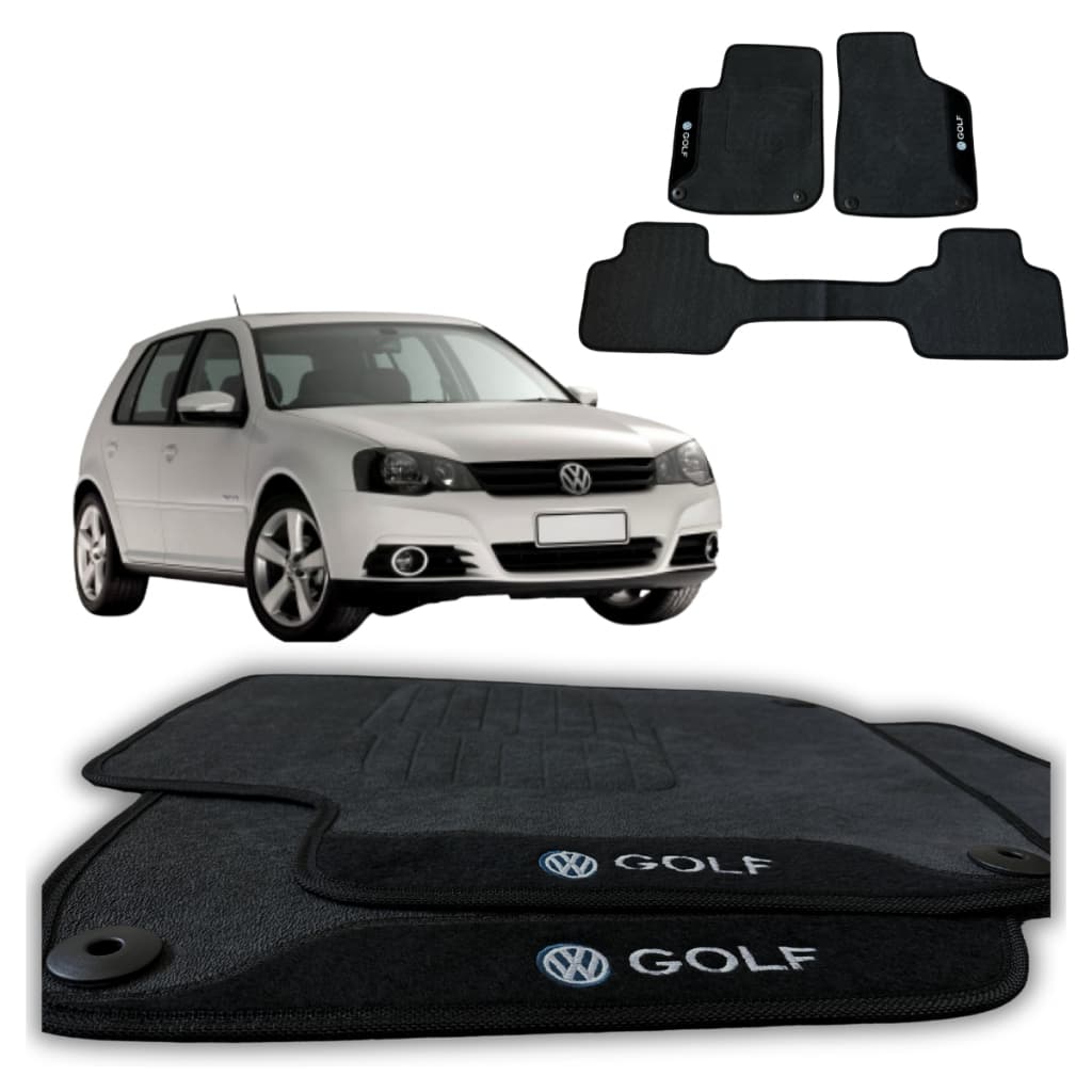KIT 3 TAPETES AUTOMOTIVOS CARRO GOLF ANO 2012 TAPETES EMBORRACHADOS 100% IMPERMEAVEL