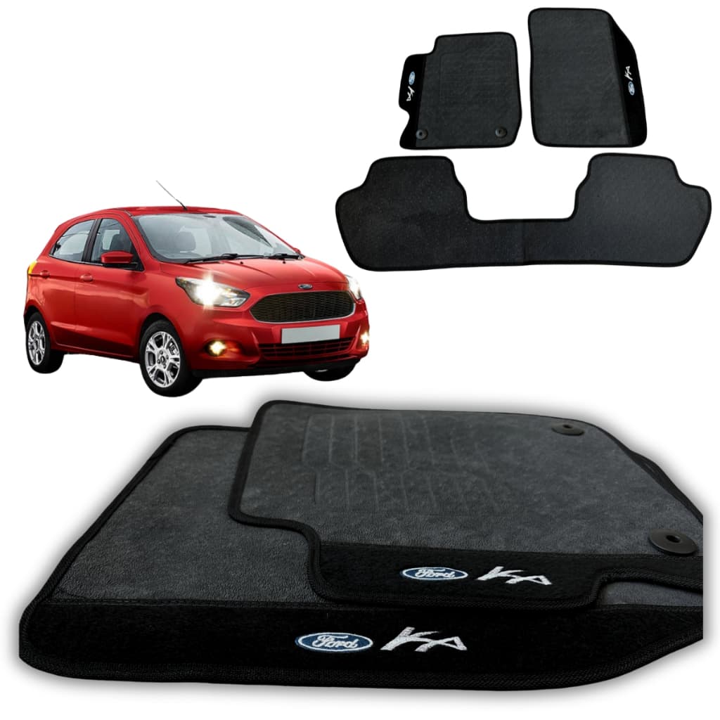 KIT 3 TAPETES AUTOMOTIVOS CARRO FORD KA ANO 2014/2023 TAPETES EMBORRACHADOS 100% IMPERMEAVEL