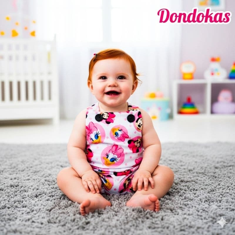Romper Bebe Macaquinho Malha Jardineira Infantil Body Roupa de Bebê Menina com Botões Verão