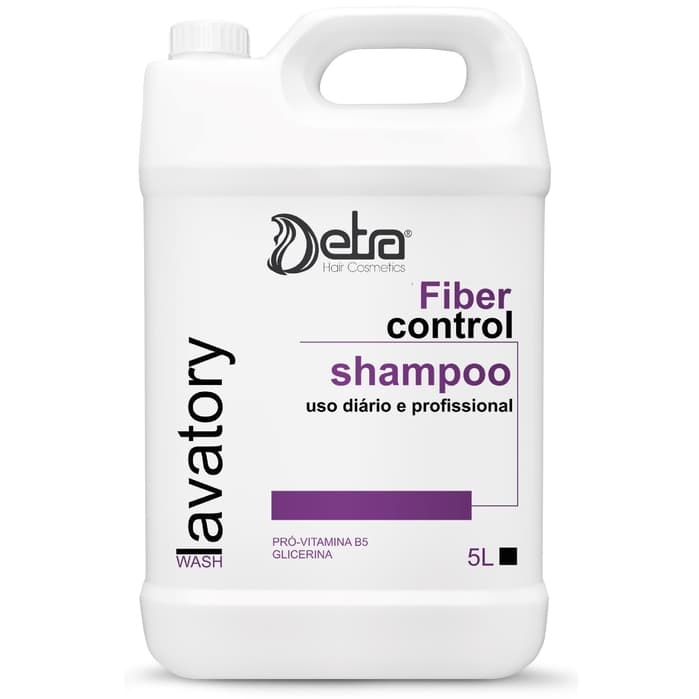 Shampoo Galao Lavatorio Fiber Control Perolado 5Litros Hidratante uso diario - Detra Hair Cosmeticos
