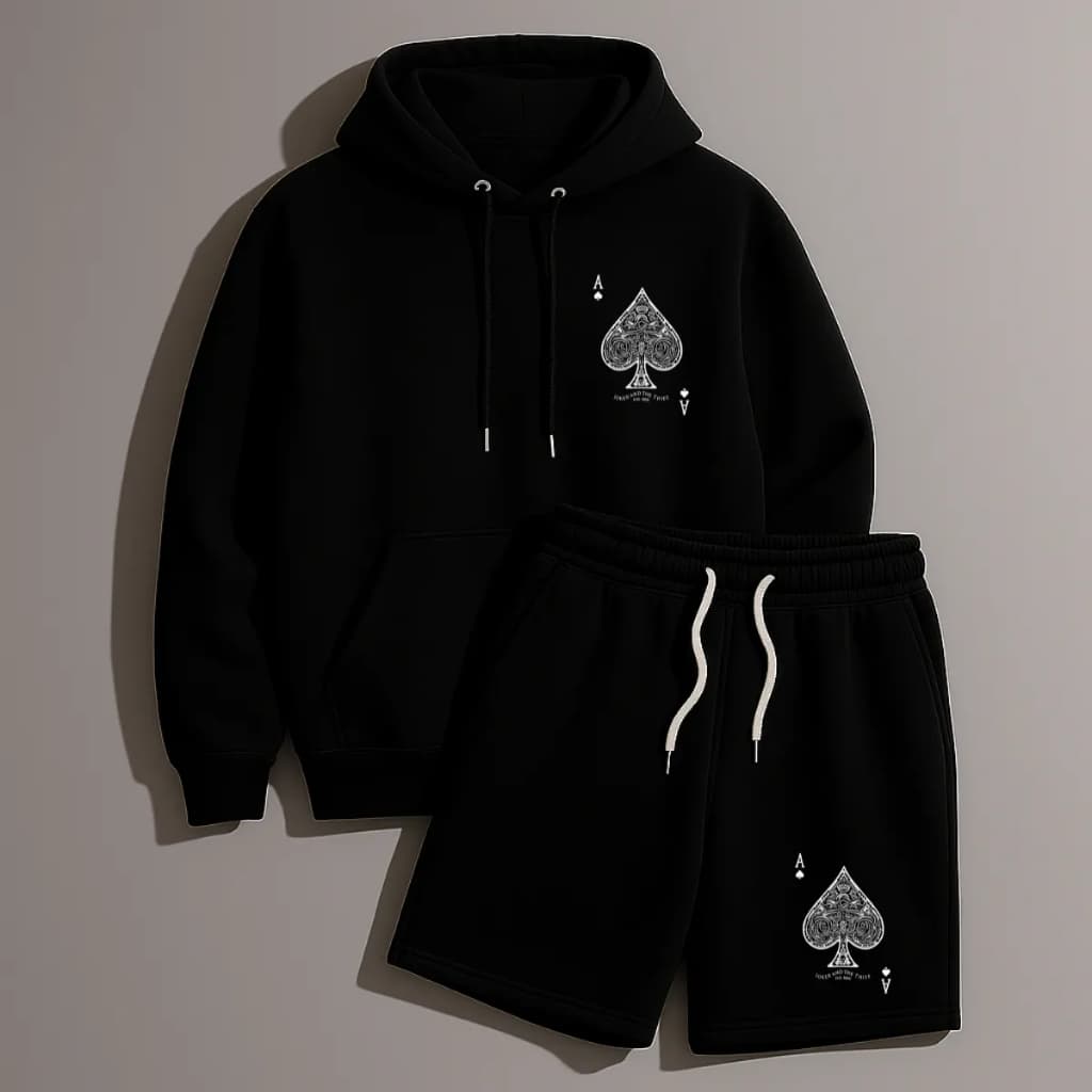 Conjunto Kit Masculino Moletom Canguru e Short Tectel Estiloso Moderno StreetWear