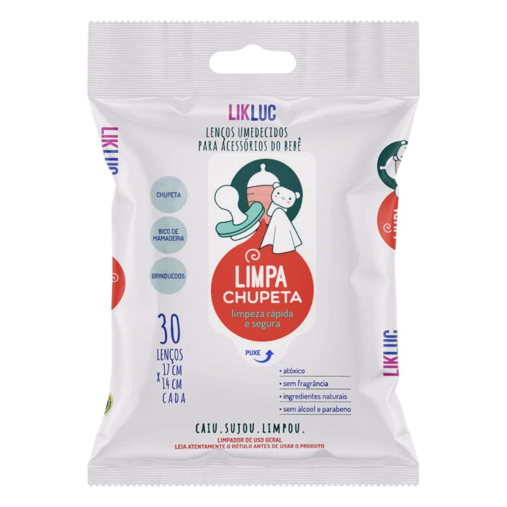 Limpa Chupeta Lenço Umedecido Para Chupeta Bico de Mamadeira  Likluc