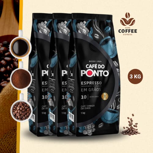 Café do Ponto Expresso em Grãos 1kg - Café do Ponto - 3 Unidades