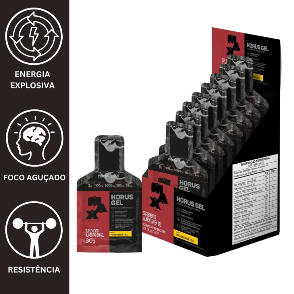 HORUS GEL HORUS PRÉ TREINO 10 SACHES 30g - M.A.X