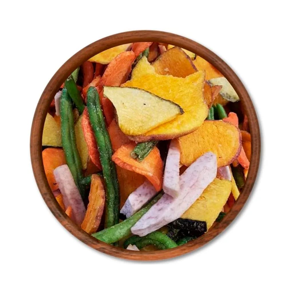 Snack Saudável: Mix de Legumes Desidratados Coloridos – Pronto para Consumir
