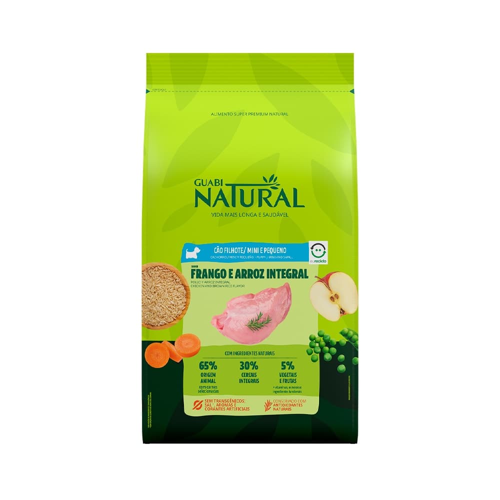 Ração Guabi Natural Cães Filhotes Porte Mini e Pequeno Frango e Arroz Integral 2,5kg