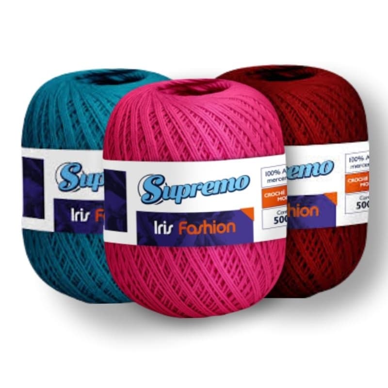 Linha barbante Supremo iris fashion 500 metros , 100% algodão, 295 Tex , para crochê, tricô e artesanatos
