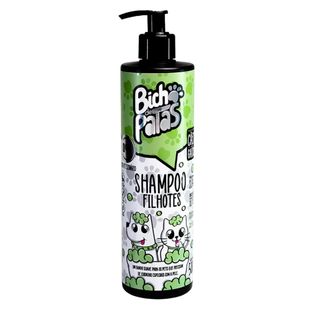 Shampoo Para Cachorro e Gato Filhotes Bicho de Patas Pelos Macios e Cheirosos 500ml