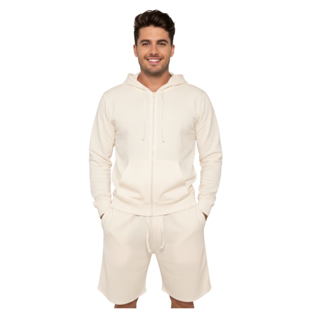 Conjunto Blusa Moletom + Bermuda Moletom Premium Algodão Inverno Look de Frio e Conforto Básico