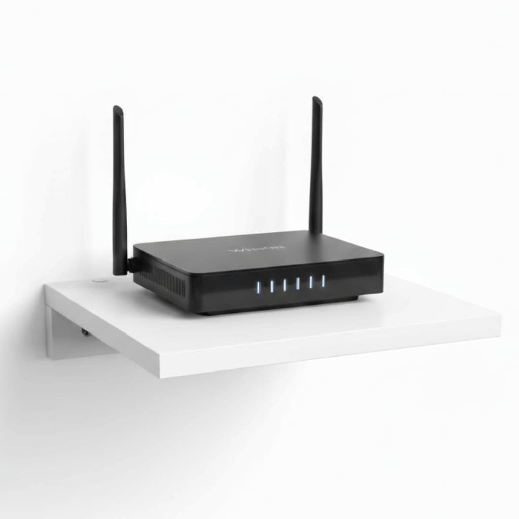 Suporte Parede Porta Modem Conversor Receptor Roteador MDF Branco 24x20 Prateleira