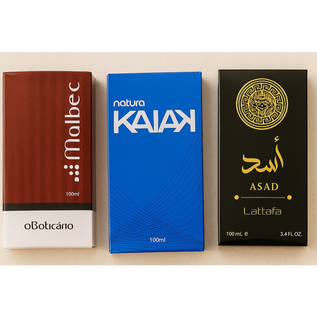 Kit 3 Perfumes Masculinos 100ml Arabe Amadeirado Fresco EDP Importado Spray Fixacao Marcante
