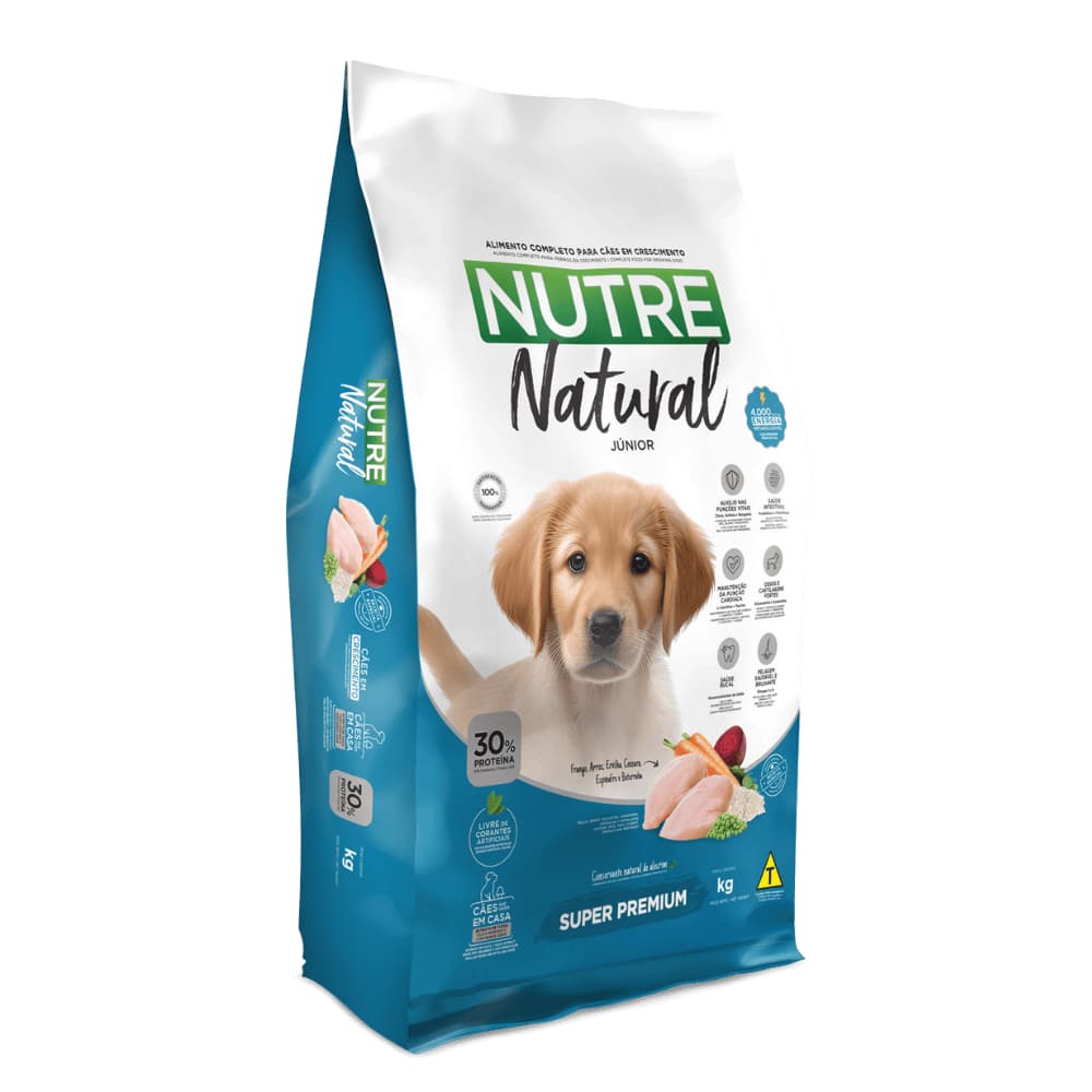 Ração Super Premium para Cachorro Filhote Nutre Natural Júnior 30% Proteína 10,1kg