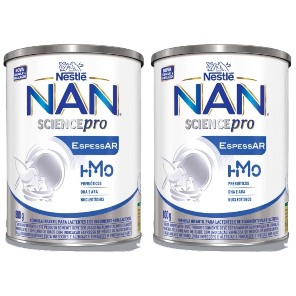 Kit 2 Latas NAN Fórmula Infantil EspessAR 800G (PRATA) EQ.1