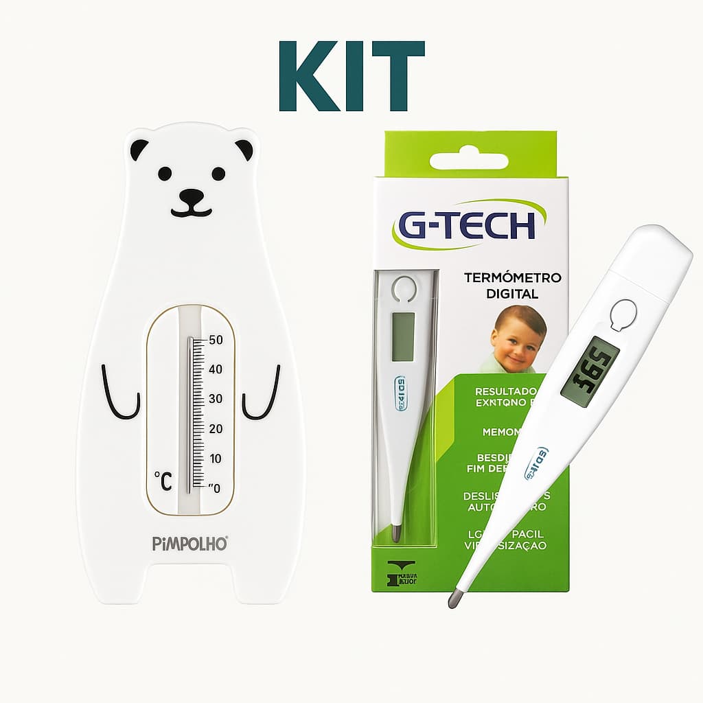 Kit Termômetro de Banheira Buba + Termômetro Digital G-Tech para seu Bebe