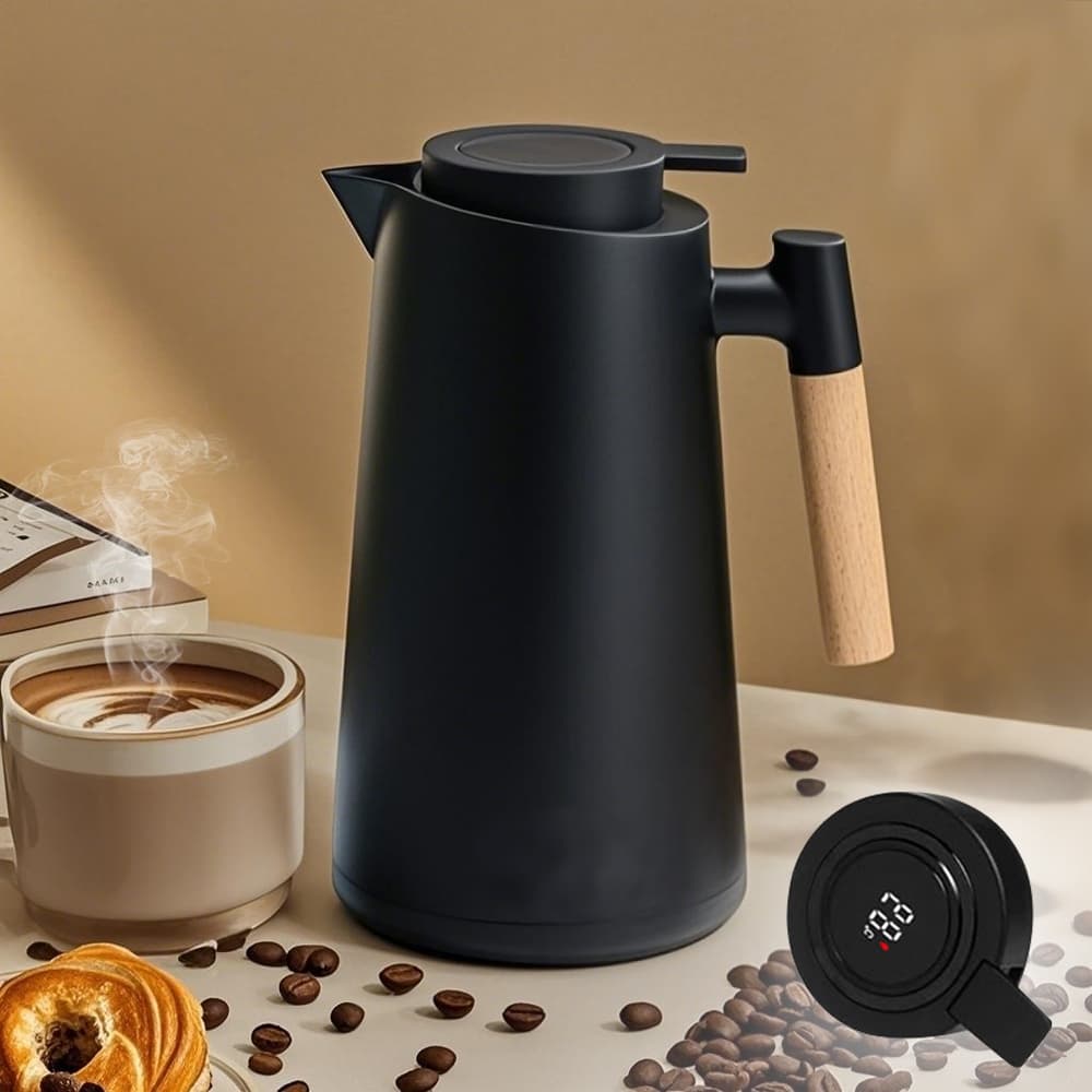Garrafa Térmica 1 Litro Com Termômetro Garrafas de Café 1 Litro Térmica Vacuum Jug água Plastica Digital Led Para Chás